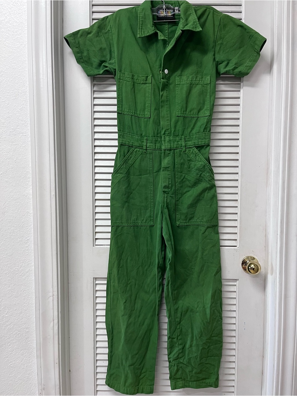 BIG BUD PRESS Green Short-Sleeve Utility Jumpsuit SMALL